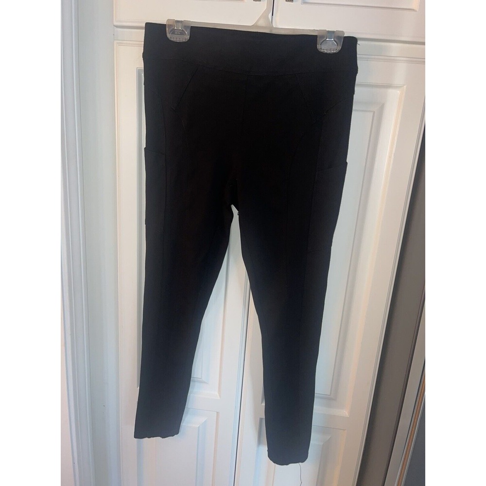 Democracy Leggings Womens Sz M Black Glider Pull On Stretch Skinny Ankle Casual